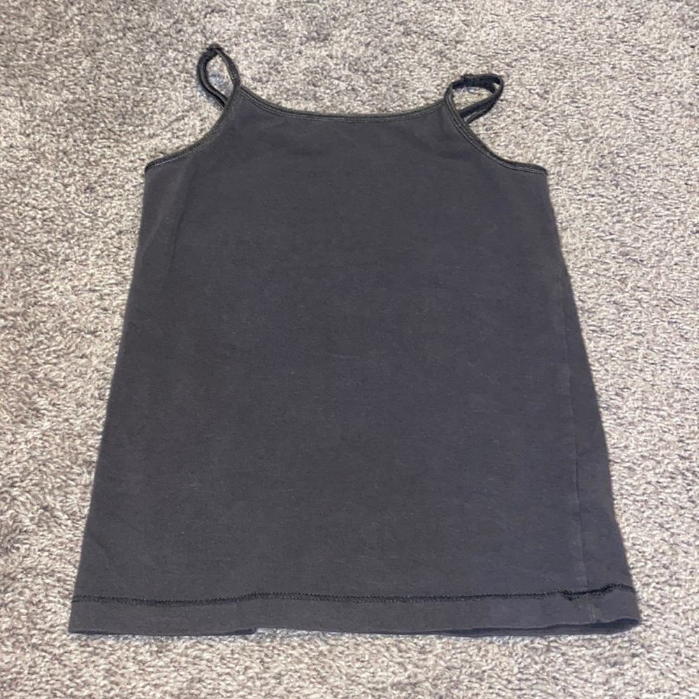 TOTAL GIRL dark grey tank top with built in bra